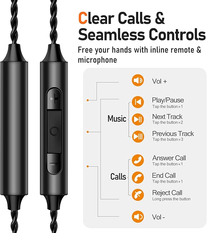 Vibes 202ML Wired Earbuds - HiFi in Ear Headphones for iPhone 5–14, Noise Isolating Ear Buds w/ Mic - Clear Sound, Deep Bass, Comfort-Fit Earphones - MMCX–LTN, Silver Plated Cord, Carrying Case