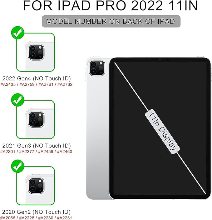 Soke for iPad Pro 11 Case (M2) 2022/2021/2020 with Pencil Holder - [Full Body Protection + Apple Pencil Charging + Auto Wake/Sleep], Soft TPU Back Cover for 2022 iPad Pro 11 inch(Book Ice Blue)