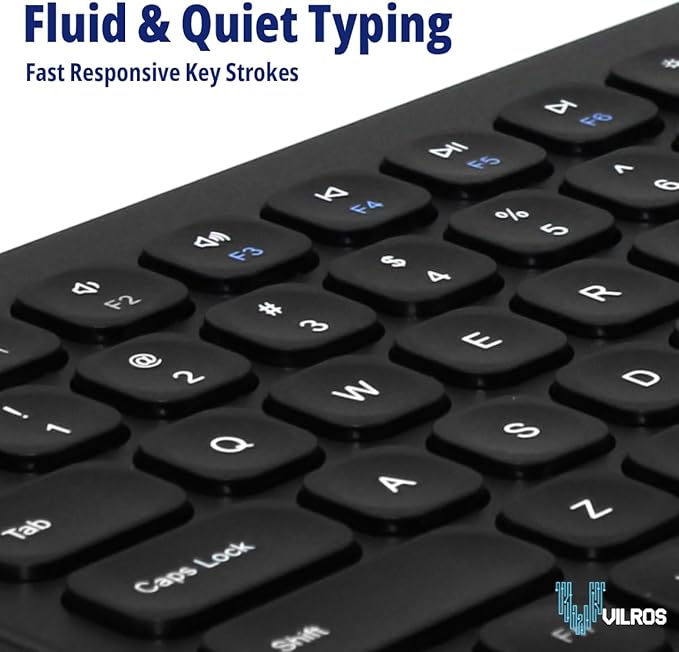 Vilros 2.4G Wireless & Wired Touch Keyboard with Built-in Touchpad- USB Wired + 2.4G Wireless Keyboard Compatible with Raspberry Pi