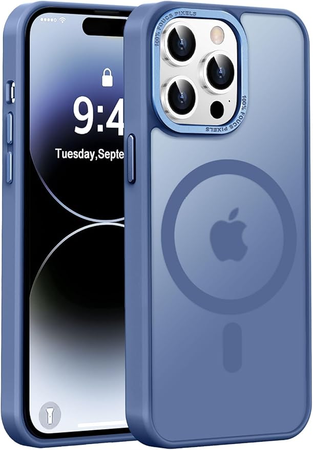 Newfuture Designed for iPhone 14 Pro Max Case with Magnetic [13 FT Military Drop Protection] [Compatible with Magsafe] Slim Translucent Matte Shockproof with Anti-Fingerprint Phone Case, Light Blue