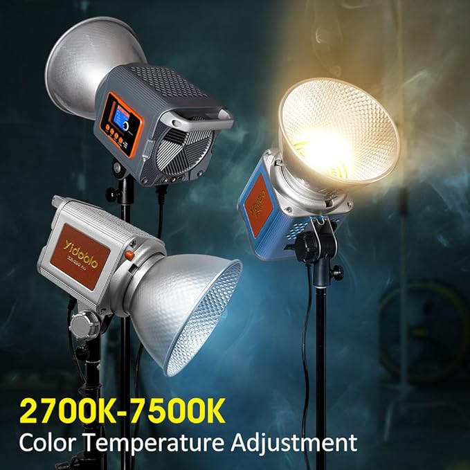 LED Spotlight Super Bright 200w2700 K6500K DMX/Custom Effects/Light Group Bowen Mount COB Light for Photography/Videography/YouTube/TikTok Content Creation Live Streaming (Blue)