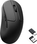 Keychron M3 Mini Wireless Optical Mouse, Bluetooth 5.1/2.4 GHz/Wired Gaming Mouse, Programmable PixArt 3311 Sensor with up to 26,000 DPI/ 650 IPS, Lightweight Ergonomic for Windows Mac Linux - Black