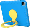for iPad Pro 12.9 Case 6th/5th/4th/3rd Generation with 360° Rotating Stand & Pencil Holder, Heavy Duty Cute Cover for iPad Pro 12.9 inch 2022/2021/2020/2018, Blue