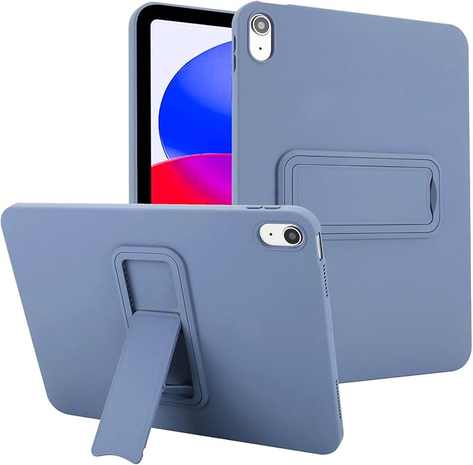 Shockproof Case for iPad 10th/11th Gen, TPU & Hard PC Back Cover with Kickstand Feature Screen & Camera Defense Cleaning Cloth + Stylus Included for iPad 11th 10th Gen, Lavendergray