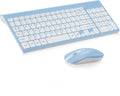 cimetech Wireless Keyboard and Mouse Combo, Compact Full Size Wireless Keyboard and Mouse Set 2.4G Ultra-Thin Sleek Design for Windows, Computer, Desktop, PC, Notebook - Baby Blue