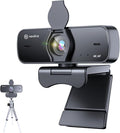 4K Webcam for PC with Fast Autofocus and Sony Sensor, Dual Noise-Reduction Microphones, Auto Light Correction, 4K 30FPS UHD, 77° FOV USB Webcam with Tripod for Zoom, Teams, Mac and Streaming
