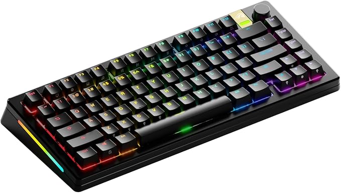 Glorious Gaming - GMMK 3 PRO HE: Wireless Gaming Keyboard Rapid Trigger, Hall Effect, Aluminum Body, 8K Polling Rate, Hotswap MX & Magnetic Switches, Adjustable Actuation, ANSI 75% Tenkeyless (Black)