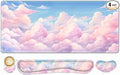ToLuLu Large Mouse Pad Desk Pad Set, Wrist Rest Support Desk Mat for Keyboard and Mouse, 4PCS 35.4”x15.7 XXL Giant Mouse Pad, Non-Slip Base Stitched Edges Mousepad for Home Office, Dreamy Clouds