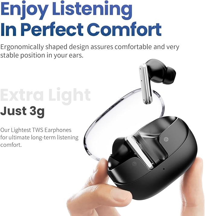 SHANLING Wireless Earbuds MTW60 Bluetooth 5.3, 34H Playtime HiFi Ear Buds with Noise Cancelling Mic, 13mm Dynamic Driver, IPX4 Waterproof Sports Earphones, Type-C Charging Case Headphones - Cream