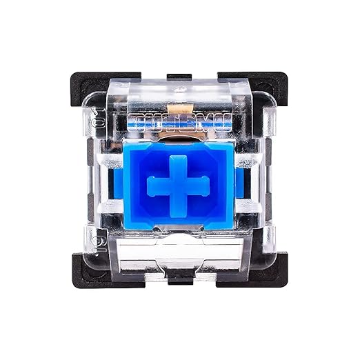 OUTEMU Blue Switches 3-pin Tactile Clicky 50gf - DIY Replacement for Mechanical Gaming Keyboard - 20 Pack with 1 Switch Puller