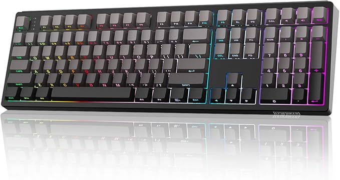MechLands EPOMAKER TH108 Full Size Mechanical Keyboard, Wireless Gaming Keyboard, 8000mAh Battery, Creamy Gasket, 108 Keys, Hot Swap, Custom Driver, RGB Backlights (Black, Creamy Jade Switch)