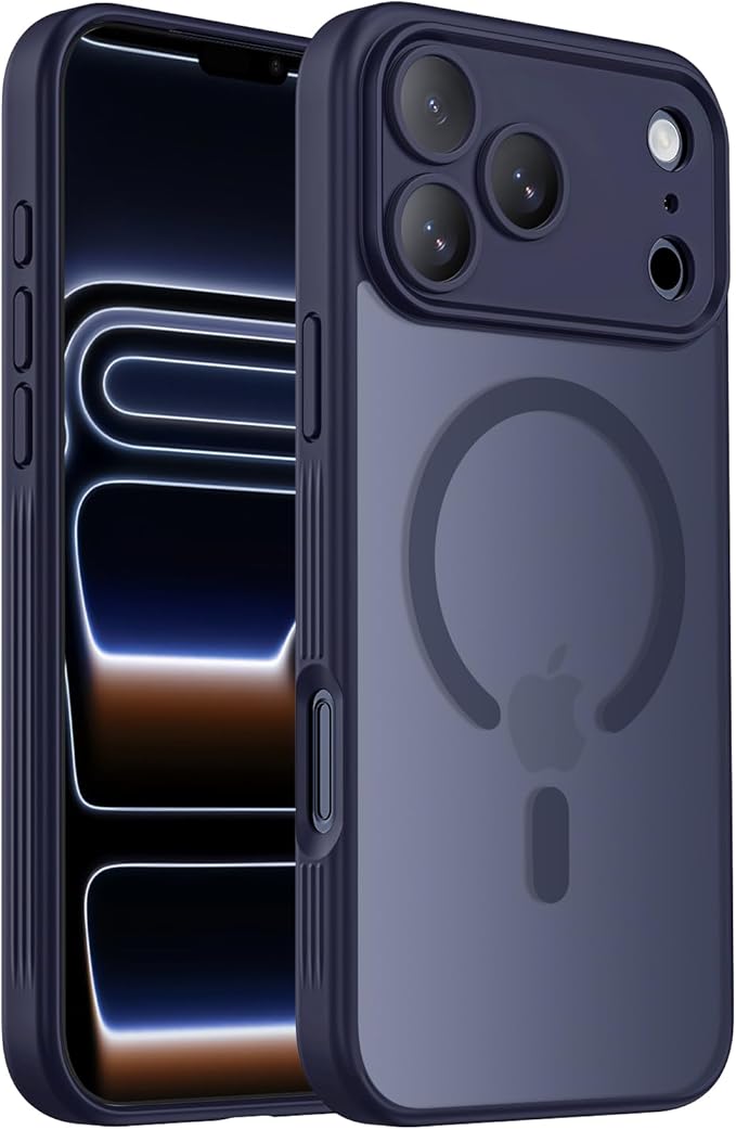 Symcele Designed for iPhone 17 Pro Max Case, Compatible with MagSafe, [Camera Protection] [15FT Military Drop Protection] Shockproof Translucent Matte Anti-Slip Phone Case, 6.9", Deep Blue