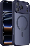 Symcele Designed for iPhone 17 Pro Max Case, Compatible with MagSafe, [Camera Protection] [15FT Military Drop Protection] Shockproof Translucent Matte Anti-Slip Phone Case, 6.9", Deep Blue