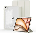 Case for iPad Air 13 inch 2026/2025/2024 M4/M3/2,Slim Smart Cover for 2022 iPad Pro 12.9 inch (4/5/6th Gen) with Pencil Holder,Trifold Stand with Clear Back Shell, Creamy White