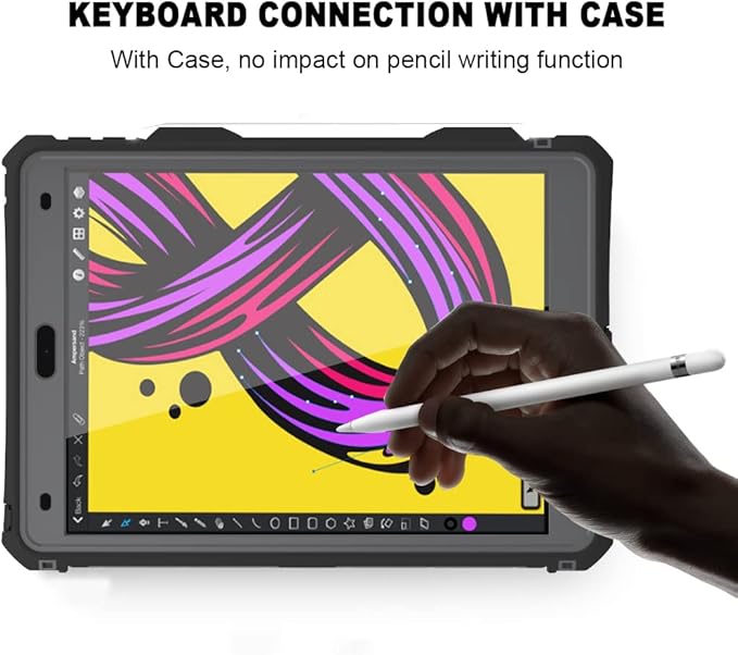 10.2 Waterproof Case Compatible with iPad 9th 8th 7th Generation 2021/2020/2019, Built-in Screen Protector with Strap Stand Pencil Holder, Full Body Heavy Duty Protective Shockproof