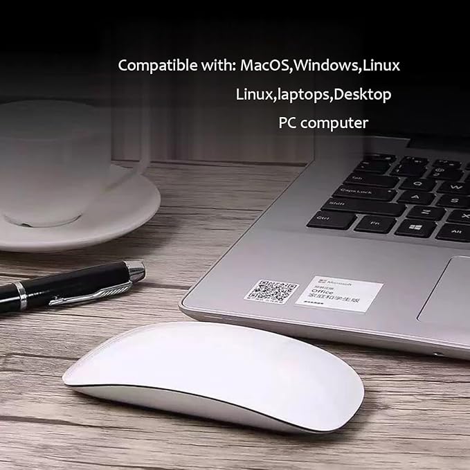 Wireless Multi-Touch Surface Magic Mouse Alternative USB C Rechargeable Touch Mouse Compatible with MacOS/Windows/Linux/Android Laptop Desktop PC Smartphone Tablet (Black)