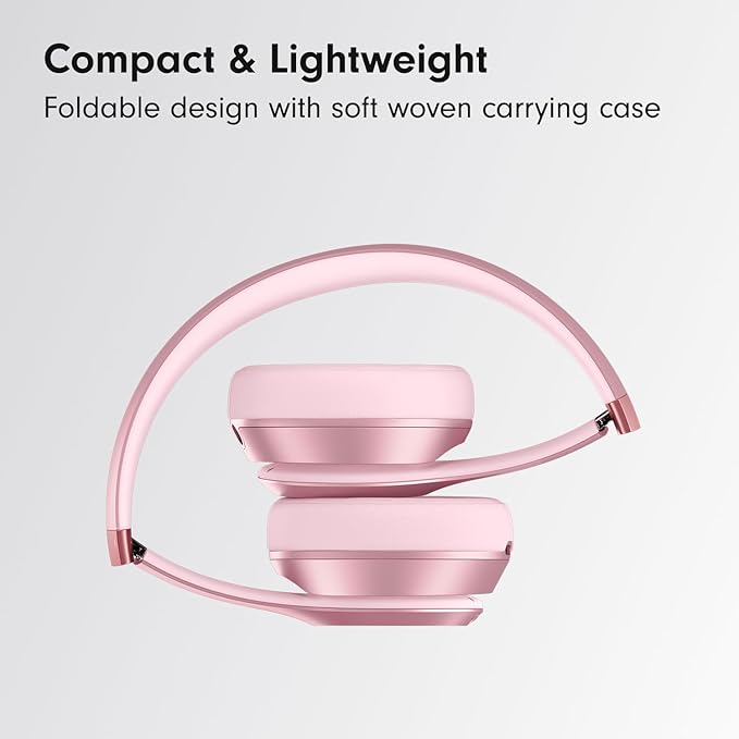Beats Solo 4 - Wireless On-Ear Bluetooth Headphones, Up to 50-Hour Battery Life, Ultra-Lightweight Comfort, Powerful and Balanced Sound, Apple & Android Compatible - Amazon Exclusive Metallic Pink
