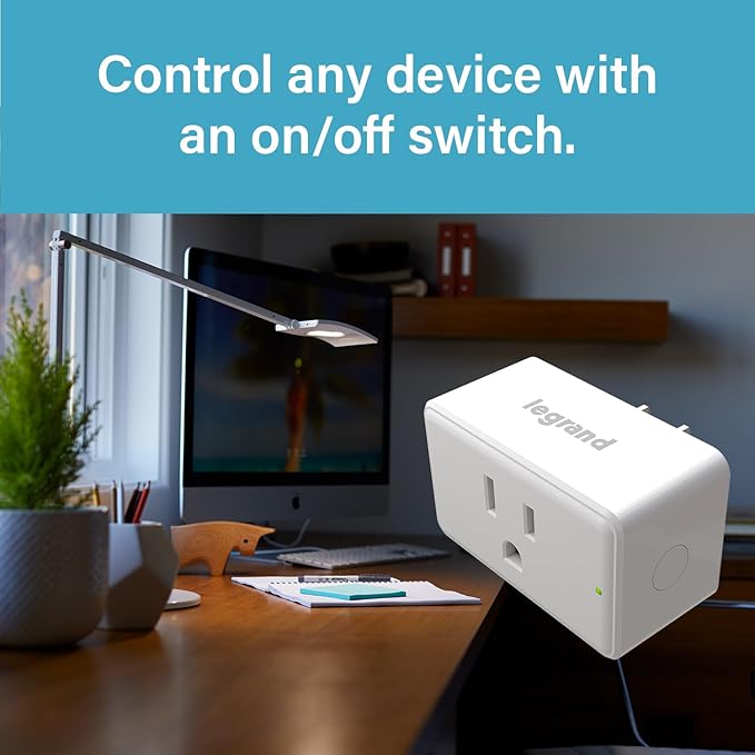 Legrand Radiant® Wi-Fi Matter Smart Plug Matter Hub Required 15A, Easy Setup, Enhanced Compatibility with Apple HomeKit, Google Home, Alexa & SmartThings, Easy Wi-Fi Connectivity w/ Matter (4 Pack)