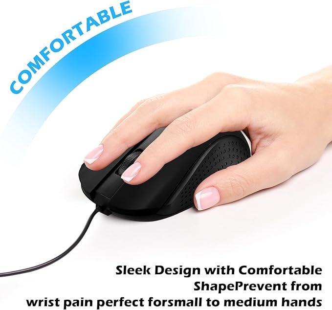 60 Pack Wired Mouse Bulk Computer Mouse Wired with Ergonomic Design Computer Mice Plug and Play USB for Students, Teachers Multi Device Compatibility for Classroom, Home, Office, Remote Work (60)