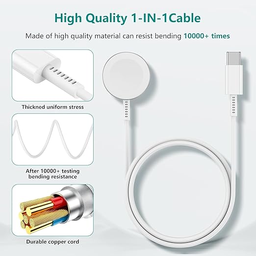 USB C Apple Watch Charger, [Apple MFi Certified] Magnetic iWatch Fast Charging Cable Cord 6ft and iPhone Type C Wall Charger Plug Block for Apple Watch Series Ultra 2/Ultra/11/10/9/8/7/SE/6/5/4/3/2
