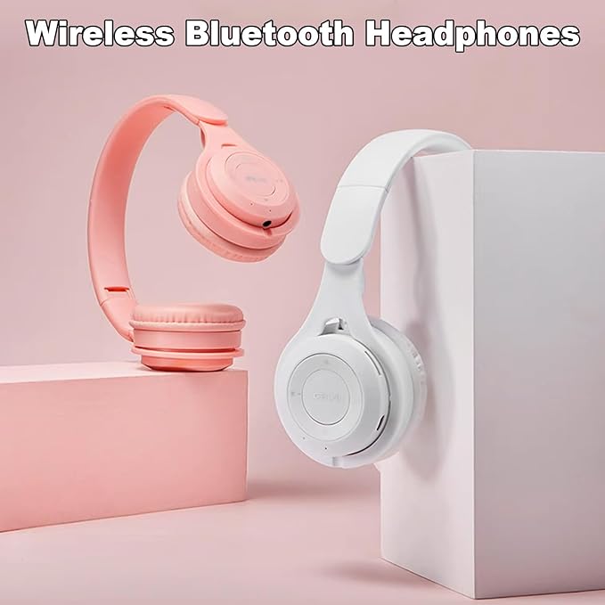 Upgraded Hybrid Noise Cancelling Headphones with Transparent Modes Wireless Bluetooth with Mic Deep Bass Soft-Earpads Hi-Fi Audio Comfortable Fit Long Playtime for Home Office Travel Over Ear Pink