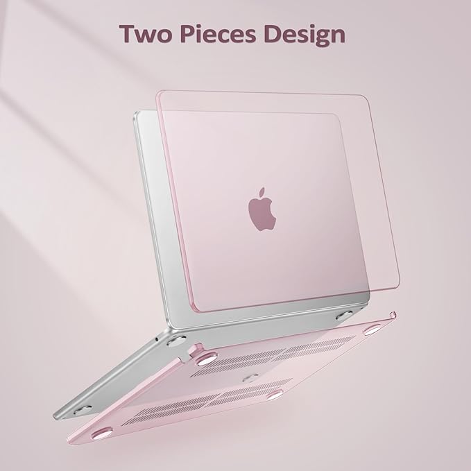 MOSISO Compatible with MacBook Air 13 inch Case M5 2026 M4 2025 M3 M2 2024-2022 A3449 A3240 A3113 A2681, Scratches-Resistant Protective Hard Shell for MacBook Air 13.6 inch Case, Rose Pink