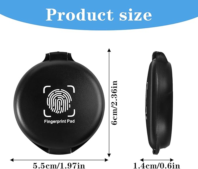 24 Pack Fingerprint Ink Pads, Thumbprint Ink Pad for Notary Supplies Identification Security ID Fingerprint Cards Fingerprint Black - 1.97 x 2.36 Inch