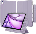 for iPad Air 13 inch M4/M3/M2 Case (2026/2025/2024,Model A3268/A3269/A3271), Auto Sleep/Wake and Magnetic Closure, Trifold Stand Case, PU Leather Cover, Support Apple Pencil Pro, Light Purple