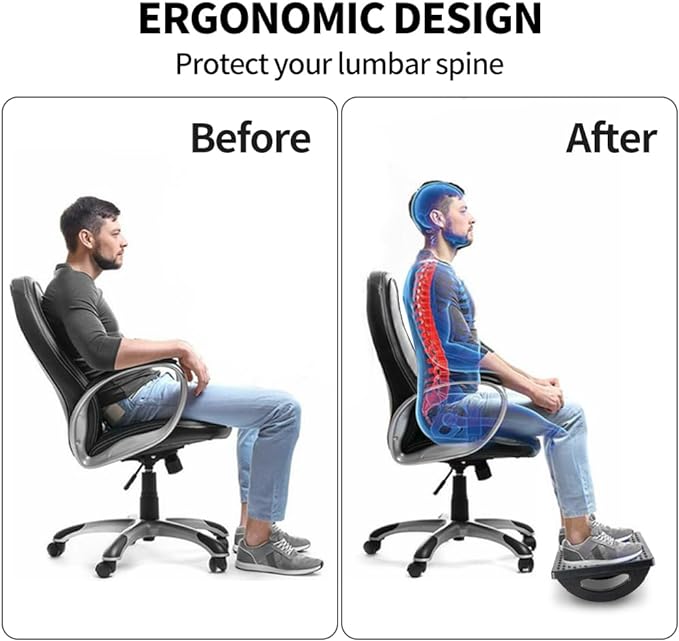 CasaZenith Foot Rest for Under Desk at Work - Ergonomic Foot Stools for Under Office Desk - Rocking Footrest with Roller Massager - Leg Rest for Chair, Computer Gaming -13" L x 9.6" W x 5" H