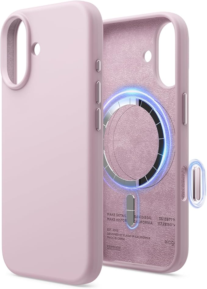 elago for iPhone 17 Case, Premium Magnetic Silicone Case, Compatible with MagSafe, Liquid Silicone Material, Protective Cover, Shockproof, Slim Phone, 6.3 inch (Light Lilac)