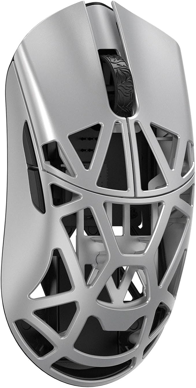 MK x WLMOUSE Beast X Mini Pro Wireless 8K Mouse with Solid Sides (TTC Black Dot, Silver)