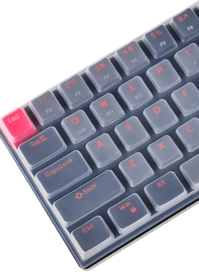 Silicone Keyboard Skin Compatible for Razer BlackWidow V3 Mini HyperSpeed 65% Wireless Mechanical Gaming Keyboard & RK Royal KLUDGE RK68 Wireless Hot Swappable 65% Mechanical Keyboard (Clear)