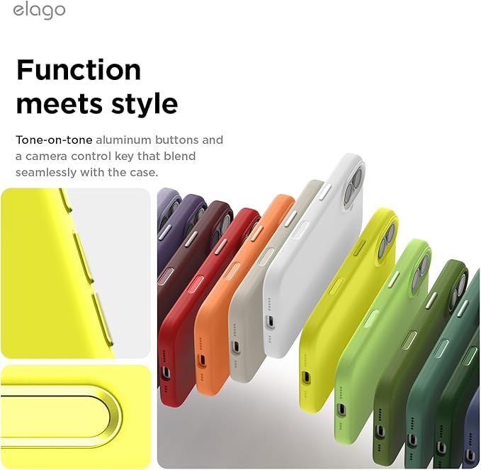 elago for iPhone 17 Case, Premium Magnetic Silicone Case, Compatible with MagSafe, Liquid Silicone Material, Protective Cover, Shockproof, Slim Phone, 6.3 inch (Neon Yellow)