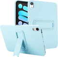 Case for iPad mini 7th & 6th Gen with Kickstand, Soft TPU + Hard PC Ultimate Delicate Touch Feeling Shockproof Protective Back Cover for iPad mini 7th 6th Women Men, Lightblue