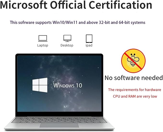 USB Fingerprint Reader for Windows 10 Hello, Biometric Fingerprint Scanner, High Security 508DPI Password Free Operation for PC Login & Office File Encryption