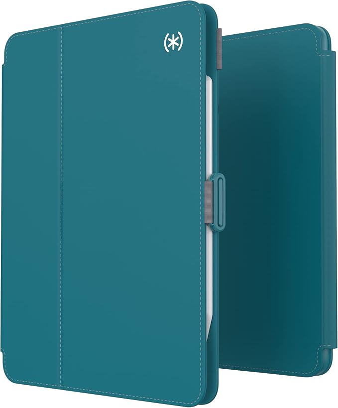 Speck Case for iPad Pro 4th Generation 11 Inch - Drop & Camera Protection, Slim Multi Range Stand, Apple Pencil Holder - Deep Sea Teal/Cloudy Grey/White