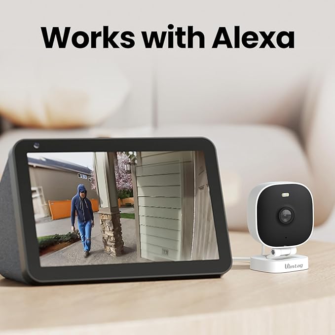 VIMTAG 2.5K Cameras for Home Security Outdoor/Indoor, Color Night Vision Security Camera for Baby/Pet/Dog/Nanny, Light/Siren, Motion Detection, 2-Way Audio, Work with Alexa, Cloud/Card Storage, 2Pcs