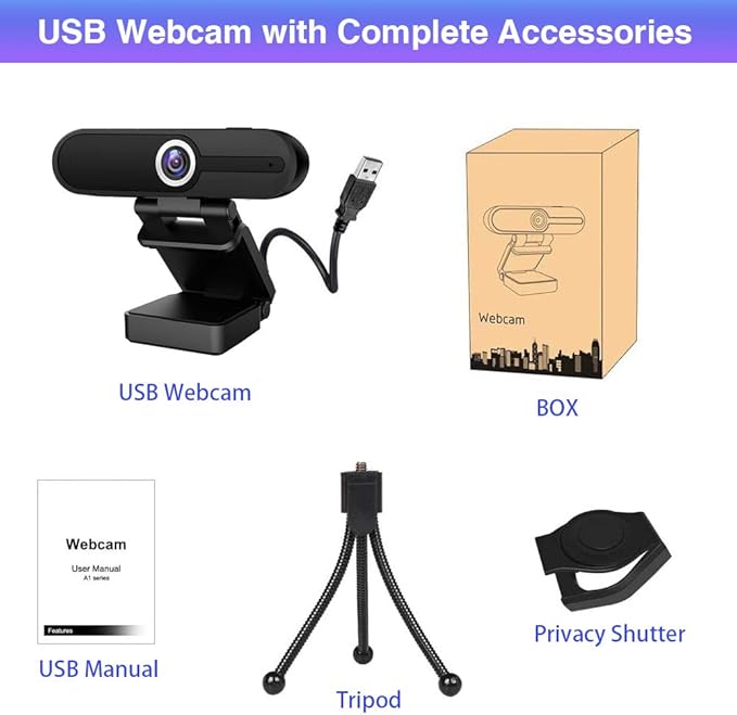 GoHZQ 4K Webcam with Microphone & Privacy Cover - 8MP Ultra HD USB Camera for Computer/Laptop/Switch 2, Pro Streaming Video Calling