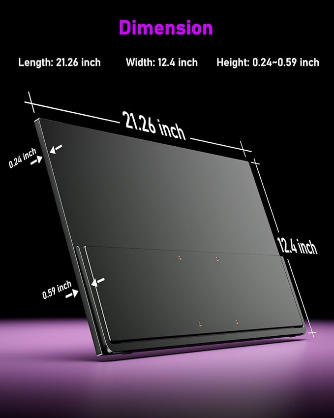 Yodoit Portable Monitor for Laptop 23.8" 4K UHD Travel Gaming Monitor Screen IPS Display with USB Type C Port and Built-in Speakers Compatible with PC, Xbox Black