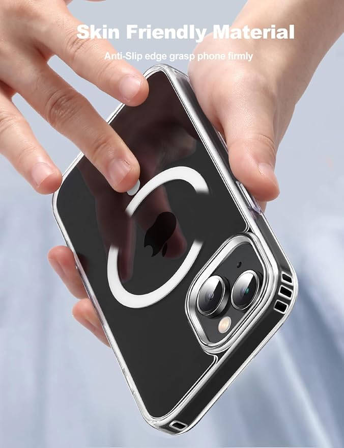 Tigowos for iPhone 15 Magnetic case Fits MagSafe 15FT Drop Resistant Anti-Yellowing Heavy Duty Shockproof Back Cover Fits iPhone 15 Phone Cases 6.1"，Clear