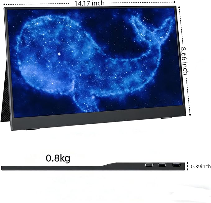 4K Touchscreen Portable Monitor 15.6", 3840×2160 UHD IPS, 100% sRGB HDR, USB-C & HDMI, Built-in Speaker for Laptop, PS5, PS4, Xbox, Switch