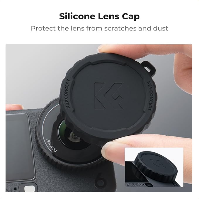 K&F CONCEPT Aluminum Alloy Camera Cage + Screen Protector Kit Compatible with DJI Osmo Action 6 Camera Accessories, Protective Cage Expansion Frame Case with Cold Shoe Mount for Tripod, Selfie Stick