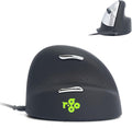 R-Go HE Ergonomic Mouse for big hand, With Break Software, USB-C Wired (with USB A Converter), Vertical design, Anti carpal tunnel, Silent Click, Customisable buttons, For Windows/MacOS, Black/Silver