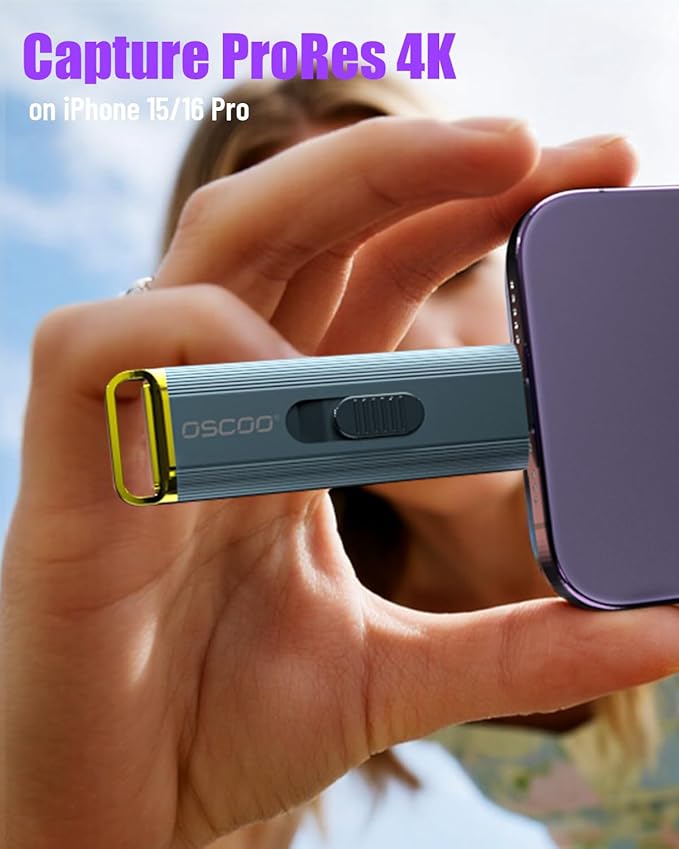 1TB Portable SSD, Up to 2100MB/s, Supports Apple 4K 60fps ProRes, External Hard Drive USB 3.2 with USB-C & A for iPhone 15/16/17, Android, Mac & PC, Ideal for Photographers & Content Creators