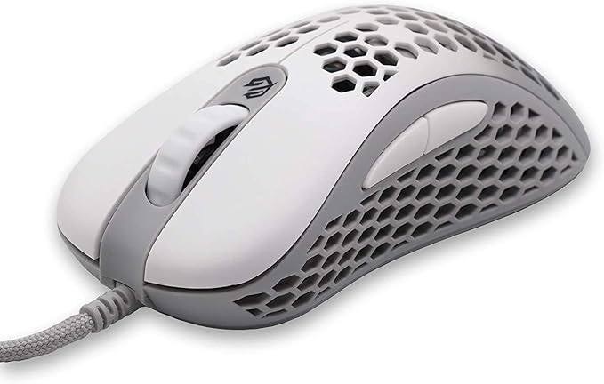 Gwolves Skoll SKL 2020 Edition 65g Ultra Lightweight Honeycomb Design Wired RGB Gaming Mouse up to 12000 DPI (White) (Long)