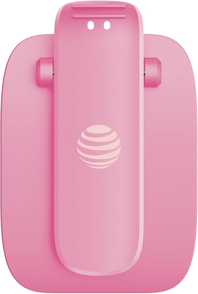 AT&T Essentials Clip Bluetooth Speaker | Mini Portable Bluetooth 5.3 Speaker with USB-C, Waterproof IPX5, 12-Hour Battery, Compact Clip-On Audio for Travel, Dorm, Outdoors - Pink