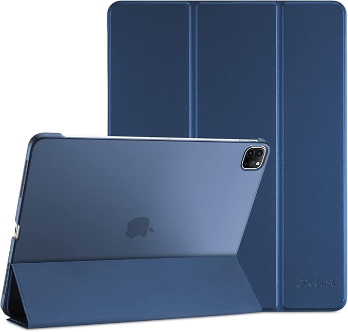 ProCase for iPad Pro 11 Inch Case 2022/2021/2020/2018(4th/3rd/2nd/1st Generation), iPad Pro 11" Slim Stand Hard Back Cover Shell Smart Folio Compatible with Pencil/Support Auto Wake/Sleep -Darkblue