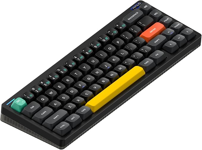 nuphy Halo65 V2 Wireless Mechanical Keyboard with PBT Keycaps, 65% Hot Swappable Custom Gaming Keyboard Compatible with QMK/VIA, RGB Backlit,Gasket Structure,BT5.0/USB-C/2.4GHz,Black-Mint Switches