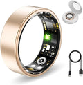 Smart Health Ring for Women Men Fitness Tracker with Heart Rate, Blood Oxygen,Sleep Monitoring, Step Counting, IP68 Waterproof for iPhone and Android, No Subscription Fee (Gold, 8)