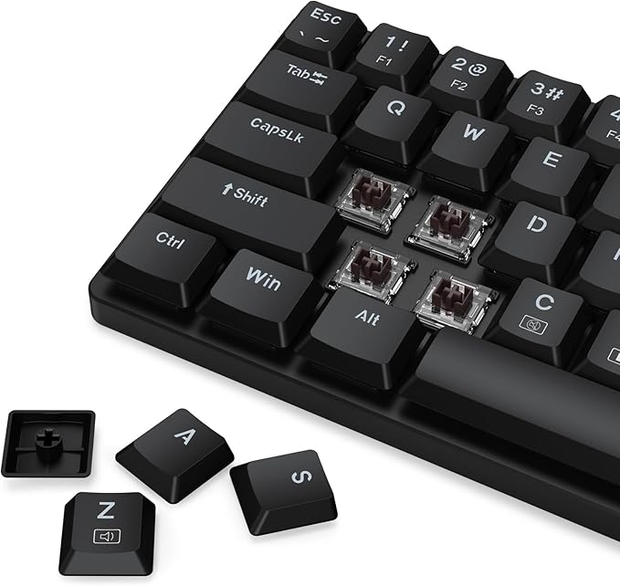Redragon BS8773 Wireless Keyboard and Mouse Combo, 78 Keys 2.4Ghz Wireless Low-Profile Mechanical Brown Switch Keyboard w/Slim Compact Design & Single Blue Backlit, Comfort Grip 2400 DPI Max Mouse